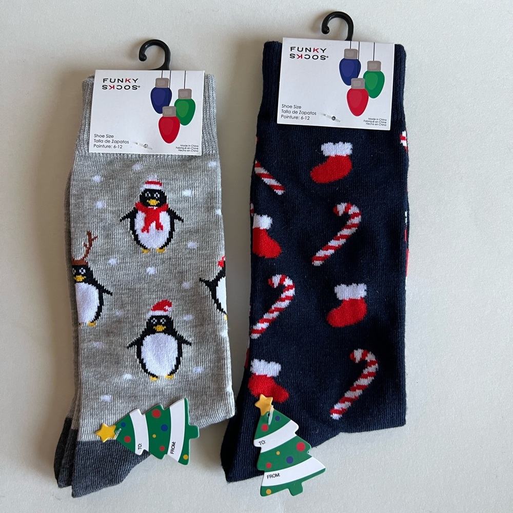 New Funky Socks Christmas theme. 2 pair